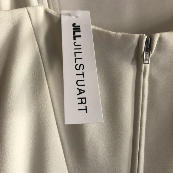 JILL STUART OFF-WHITE COLUMN STRAPLESS GOWN SZ8 - Picture 3 of 5